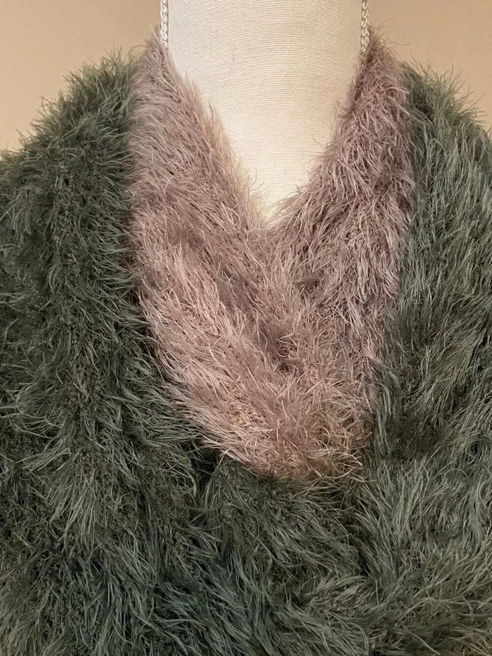 Chateau Noelle Infinity Scarf Green Brown Stretch Knit Convertible Loop NWT